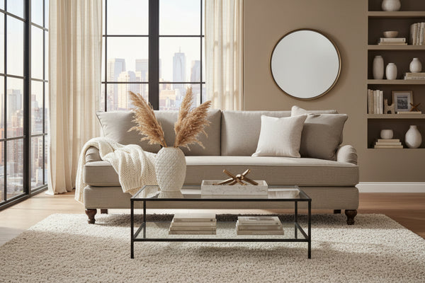 Kristen 78 Inch "Ready To Ship" Bench Seat Traditional Apartment Sofa (Photo For Style Only)
