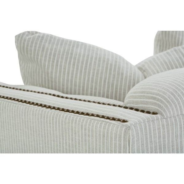 Astrid 92 Inch Fabric Tuxedo Arm Single Bench Seat Sofa