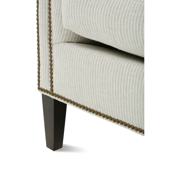 Astrid 92 Inch Fabric Tuxedo Arm Single Bench Seat Sofa