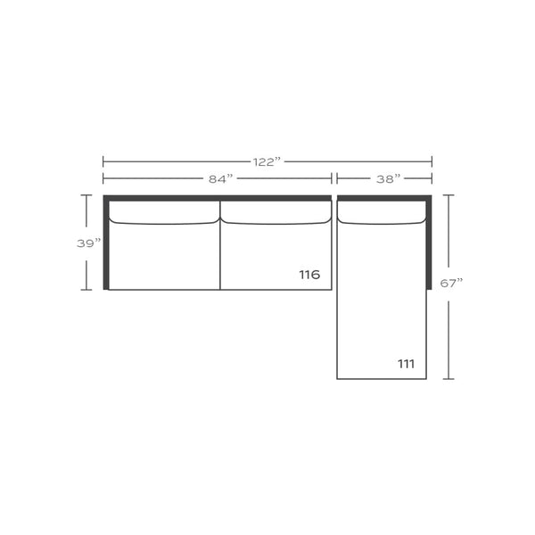 Liza Track Arm Slipcovered Sectional