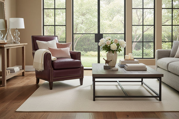 Crane Leather Tight Back Accent Chair