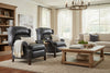 Image of Manning Tall Leather Bustle Back Chippendale Recliner