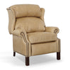 Image of Manning Tall Leather Bustle Back Chippendale Recliner
