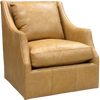 Image of Hamilton Leather Pillow Back SWIVEL Accent Chair