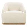 Image of Tabitha SWIVEL Upholstered Accent Barrel Chair With Pleated Arms