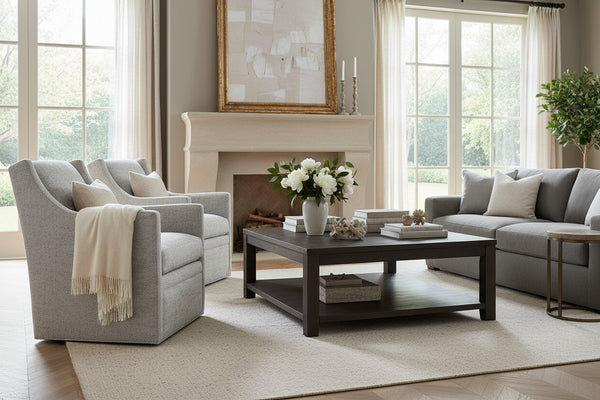 Jessica SWIVEL Wing Back Fabric Accent Chair