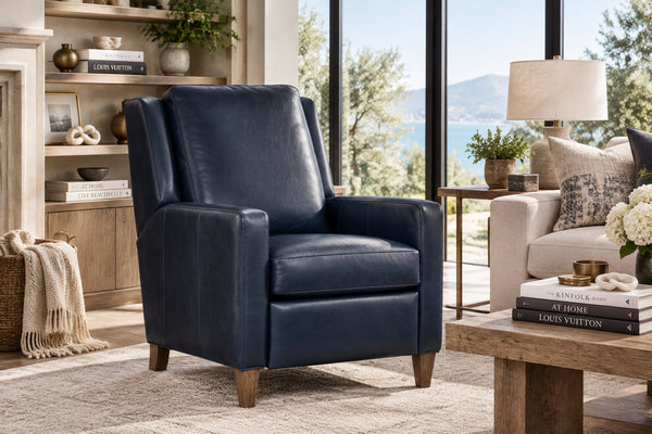 Fabian Leather Track Arm Pillow Back Reclining Chair