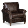 Image of Harris Pillow Back Leather Chair With Nailhead Trim