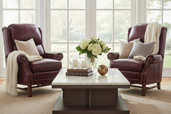 Leo Burgundy "Quick Ship" High Back Recliner