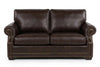 Image of Robinson Pillow Back Leather Loveseat With Nailhead Trim
