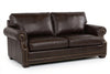 Image of Robinson 98 Inch Pillow Back Leather Sofa With Nailhead Trim