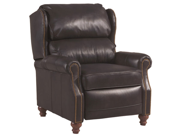 Doyle Leather Bustle Pillow Back Recliner