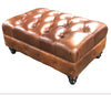 Image of Benedict Leather Footstool Ottoman