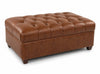 Image of London Leather Footstool Ottoman And 1/2