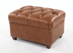 London Leather Footstool Ottoman