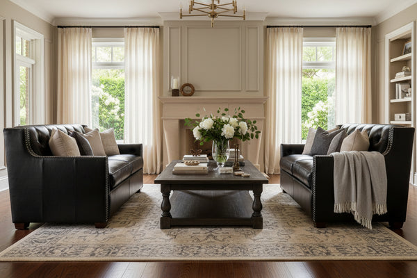 London Leather Tufted Loveseat