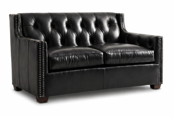 London Leather Tufted Loveseat