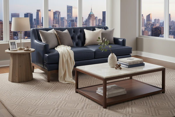 Cosmopolitan 81 Inch Leather Apartment Sofa