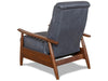 Image of Anton Mid-Century Modern Leather And Wood Recliner Chair
