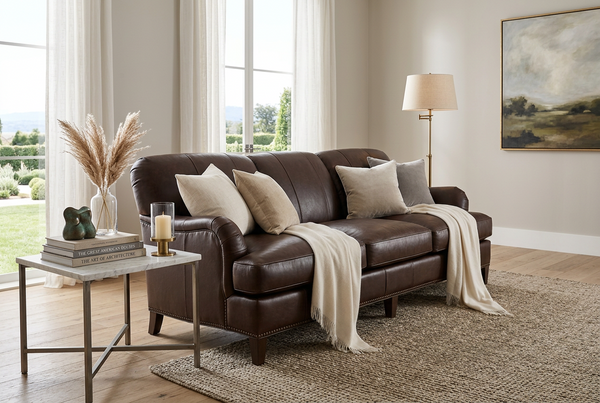 Lichfield English Arm Tight Back Sofa Group With Nail Trim