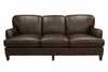 Image of Lichfield 89 Inch English Tight Back Leather Sofa With Nailhead Trim