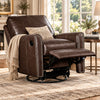 Image of Ellis SWIVEL / GLIDER Leather Pillow Back Recliner Chair - Experience Luxurious Comfort