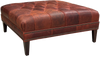 Image of Ames Tufted 36", 42" Or 46" Inch Square Leather Ottoman (3 Sizes Available)