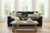 Image of Francisco 86 Inch Three Seat Layered Track Arm Leather Pillow Back Couch With Nails