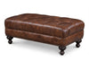 Image of Norwich 46 Inch Rectangular Button Tufted Leather Upholstered Ottoman Coffee Table