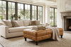 Image of Norwich 46 Inch Rectangular Button Tufted Leather Upholstered Ottoman Coffee Table