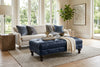 Image of Norwich 46 Inch Rectangular Button Tufted Leather Upholstered Ottoman Coffee Table