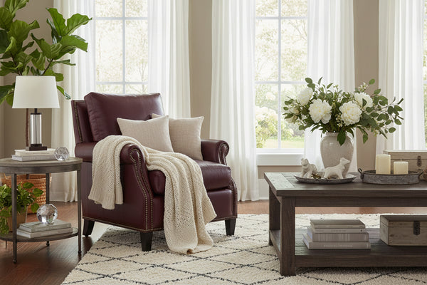 Mimi Leather Pillow Back Accent Chair