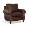 Image of Hampton Leather Pillow Back Club Chair w/ Nailhead Trim
