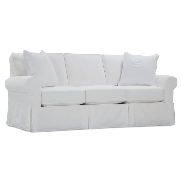 Christine 84 Inch Slipcovered Traditional Sofa With Skirt
