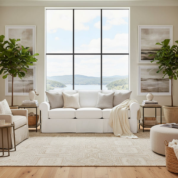 Christine 84 Inch Slipcovered Queen Sleeper Sofa