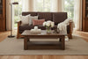Image of Highland 85 Inch White Oak Mission Style Leather Sofa