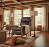 Image of Highland White Oak Mission Style Leather Reclining Chair