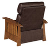 Image of Highland "WALL HUGGER" White Oak Mission Style Leather Reclining Chair