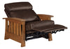 Image of Highland "WALL HUGGER" White Oak Mission Style Leather Reclining Chair