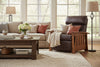 Image of Highland "WALL HUGGER" White Oak Mission Style Leather Reclining Chair