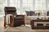 Image of Highland "WALL HUGGER" White Oak Mission Style Leather Reclining Chair