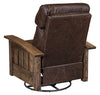 Image of Stockton SWIVEL/GLIDER Rough Sawn Mission Style Leather Reclining Chair