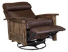 Image of Stockton SWIVEL/GLIDER Rough Sawn Mission Style Leather Reclining Chair