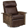 Image of Stockton SWIVEL/GLIDER Rough Sawn Mission Style Leather Reclining Chair