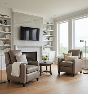 Alaric Leather Pillow Back Reclining Chair