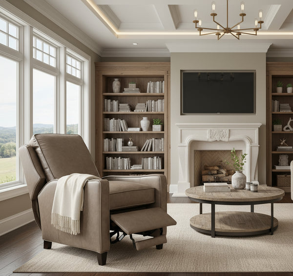 Alaric Leather Pillow Back Reclining Chair