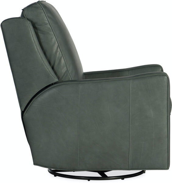 Alaric Leather SWIVEL/GLIDER Pillow Back Reclining Chair