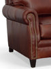 Image of Alexander 87 Inch Traditional Three Cushion Leather Sofa