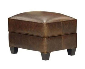 Alexander Traditional Leather Ottoman