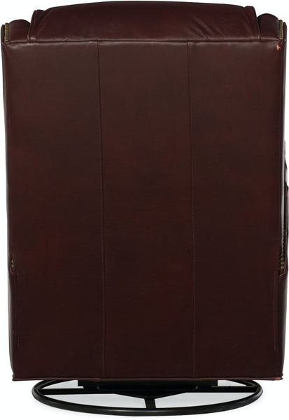 Alistair Leather SWIVEL / GLIDER Bustle Pillow Back Recliner Chair